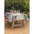 thumbnail image 3 of Outdoor Tablecloth with Umbrella Hole for Patio/Picnic/Party/Camping, Purple Flowers Waterproof Table Cloth Rectangle Table Cover Washable, Spring Leaves Floral Plants Beige (54"x 80"), 3 of 8