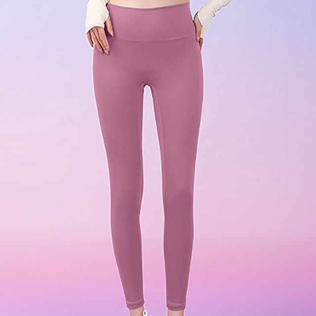 Mefallenssiah Women'S High Waist Solid Color Hip Lifting Exercise Fitness Tight Yoga Pants