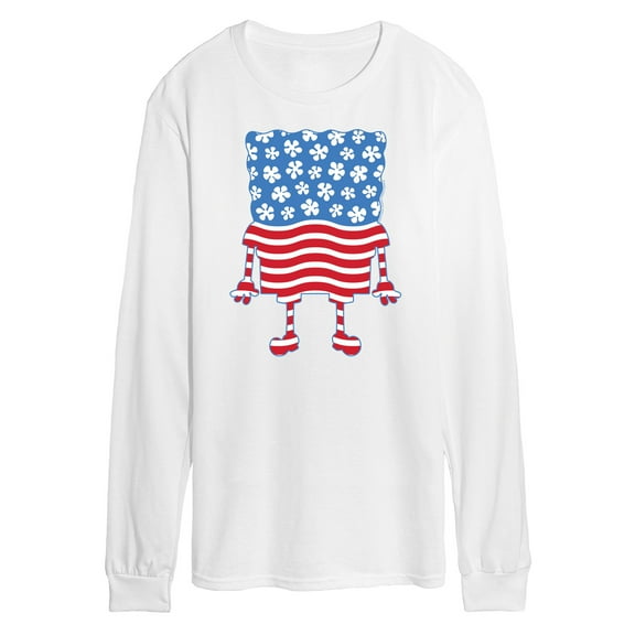 SpongeBob SquarePants - Silhouette Stars Stripes - Men's Long Sleeve T-Shirt
