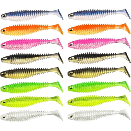 Soft Plastic Lures Paddle Tail Swim Baits Swim Baits for Bass Fishing Paddle Tail Crappie Lures
