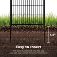 thumbnail image 3 of SunsGrove Decorative Garden Fence 50 in(H) x 10.2 ft(L) 4 Panels, Heavy Duty Metal Animal Barrier Fence, No Dig Fence for Dogs, Rabbit Fence for Garden, Black, 3 of 7