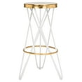 thumbnail image 4 of SAFAVIEH Lorna Mid-Century Retro Gold Top Leaf Bar Stool, White, 4 of 4