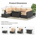 thumbnail image 3 of 8 PCS Outdoor Patio Furniture Set with 42-inch Fire Pit Table And Coffee Table，Khaki Cushions, 3 of 9
