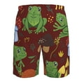 thumbnail image 6 of Kll Frogs And Mushrooms Men'S Casual Summer Beach Shorts Hawaiian Shorts With Pockets-X-Large, 6 of 9