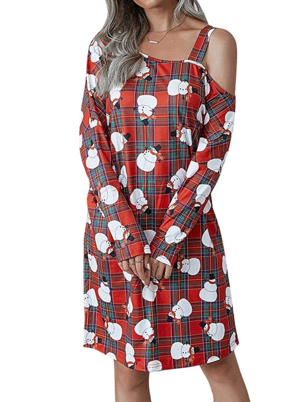 womens plaid christmas dress