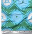 thumbnail image 1 of Soimoi Green polyester Crepe Fabric Gear Parts Hardware Printed Craft Fabric by the Yard 42 Inch Wide, 1 of 3