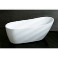 thumbnail image 4 of Kingston Brass VTRS683128 68-Inch Acrylic Oval Single Slipper Freestanding Tub with Drain in Glossy White, 4 of 9