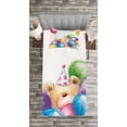 thumbnail image 3 of Ambesonne Birthday Quilted Bedspread Set 2 Pcs, Sketchy Bear Balloons, Twin Size, Multicolor, 3 of 3