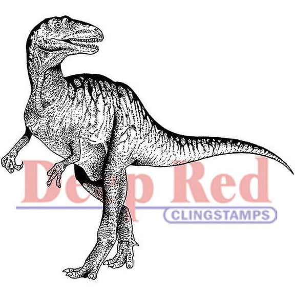 Deep Red Cling Stamp 3"X3"-Raptor Dinosaur