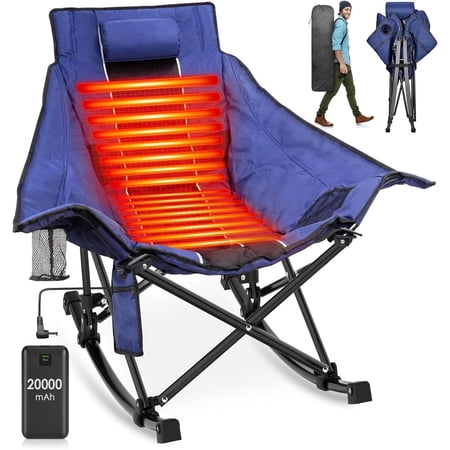 Pnkkodw Oversized Heated Rocking Camping Chair