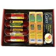 WISCONSIN'S BEST MANCAVE CHEESE & SAUSAGE GIFT BASKET -100% Wisconsin Cheddar Cheese, Summer Sausage & Cracker Gift.  A Popular Assortment Sampler for Christmas Gifts, Food Gifts for Every Holiday.
