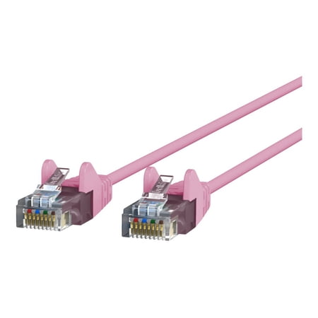 UPC: 0745883804825 | Belkin Slim – Patch cable – RJ-45 (M) to RJ-45 (M) – 15 ft – UTP – CAT 6 – molded  snagless – pink