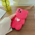 thumbnail image 3 of Compatible with iPhone 14 Pro Max Case Cute Cartoon Bear for Women Girls Girly Kawaii Case 3D Heart Design Camera Lens Protective Soft Slim TPU Shockproof Cover for iPhone 14 Pro Max, 3 of 7