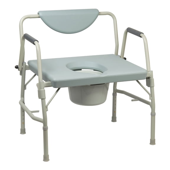 McKesson Bariatric Commode Chair with Padded Back and 12-Quart Bucket, 1,000 lbs Limit, 1 Ct