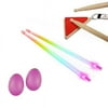 Multi-Sensory Musical Instrument Pack - Pyramid Drum Pad Red w/ Rainbow Light Up Firesticks Drumsticks & Pink Egg Shaker Pair Hand Percussion