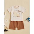thumbnail image 5 of Toddler Baby Boys Summer Outfits 6 12 18 24 Months 2T 3T Letter Digger Print Round Neck Short Sleeve T-Shirts Elastic Waist Shorts 2Pcs Clothes Set, 5 of 9