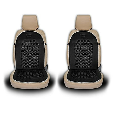 Zento Deals 2 Pack Black Universal Magnetic Bubble Car Seat Cushion- Back Comfort, Massage Therapy, Padded Home and Office Seat