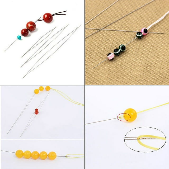 kurtrusly 10 Pieces Beading Needles Jewelry Making Portable Beads Threading Needle Threader Jewellery DIY Crafting Handicraft Accessories 12.5cm