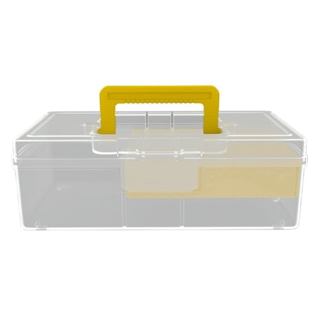 Versatile Fishing Tackle Box with Handle Divider Tray Transparent Lure Storage Container for Anglers
