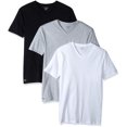 thumbnail image 2 of Lacoste Men's 3-Pack Essentials Cotton Classic Fit V-Neck T-Shirt (Black / Grey / White, Medium), 2 of 2