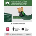 thumbnail image 3 of Iron Forge Cable Rallonge Extérieure Étanche 75 Pi - 16/3 SJTW Robuste Verte 3 Broches - 10 Amp Extérieur, 3 of 7