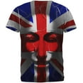 thumbnail image 2 of Guy Fawkes Day Union Jack Distressed British Flag Mask All Over Mens T Shirt Multi LG, 2 of 2