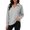 Gray, variant on Vivianyo HD Women's Point Collar Split V Neck Long Sleeve Top, Side Slit Loose Fit Pullover Shirt for Autumn Commuting Casual Daily Activities, Sizes S-3XL