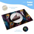 thumbnail image 3 of BaHomeck placemats Set of 4 Vibrant Pattern Of Colorful Peacock Feathers On Black Fabric Cotton Linen rectangle Placemats for Kitchen Dining Table Indoor,Outdoor,18*12inch, 3 of 4
