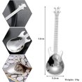 thumbnail image 5 of Juego de 4 cucharas de café para guitarra, cucharas de postre de acero inoxidable 304, mini cucharas mezcladoras para té, leche, postre, bebida, helado, batido, 5 of 5
