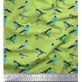 thumbnail image 3 of Soimoi Green Cotton Duck Fabric Artistic Bird Decor Fabric Printed Yard 44 Inch Wide, 3 of 3