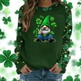 thumbnail image 2 of St. Patricks Day Shirts for Women Long Sleeve Crewneck Sweatshirt Irish Gnome with Shamrock Print Tops Cute Graphic Pullover, 2 of 5