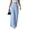 Blue, variant on JULMCOMO Striped Pants for Women High Waisted Wide Leg Flowy Palazzo Pants Button Design Vertical Stripe Straight Trousers With Pockets Pink M