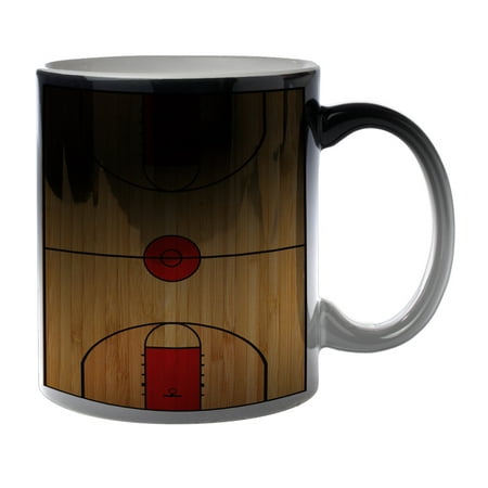

KuzmarK Black Heat Morph Color Changing Coffee Cup Mug 11 Ounce - Basketball Court