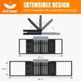 thumbnail image 3 of Artmeer Bamboo Bathtub Caddy Tray, Expandable Bath Table with Cup Holder, Book and Tablet Stand, Bathroom Organizer with Extending Sides, Black, 3 of 8