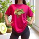 thumbnail image 3 of Playera Blusa De KIWI – Estilo Tropical que Te Llena de Vida Ropa Para Mujer Color Fucsia Talla Extra Grande Marca Emil SaEs, 3 of 4