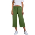 thumbnail image 2 of Cotton Capri Pants For Women Plus Size Wide Leg Capris Cotton Linen Capri Pants Women Baggy Linen Pants Women Cotton Capri Pants For Women Summer Capris For Women Lightweight Wide Leg Capri, 2 of 5