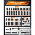 thumbnail image 2 of 83pcs 1/4” Drive Socket Set, 5/32”-9/16” SAE, 4-15mm Metric, CR-V Mechanic Tool Set, 72T Ratchet Wrench, Socket Wrench Sets with Adapter, Ratchet Sets for Auto Repairing & Home Use, 2 of 6