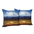 thumbnail image 6 of Ambesonne Nature Throw Pillow Cover 2 Pack, Sun Stormy Sky Heaven, 24", Blue Orange Black, 6 of 6