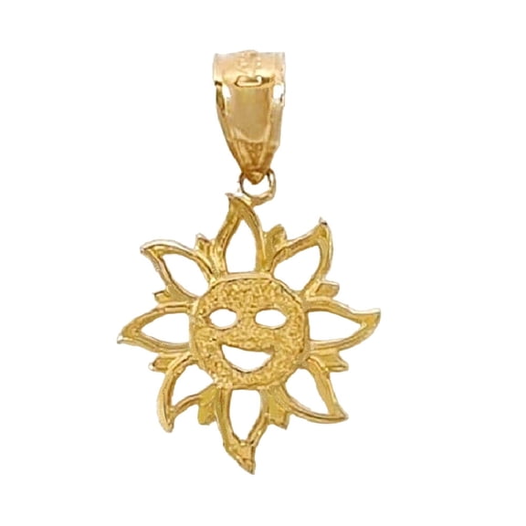 14K Yellow Gold SUN Pendant Charm