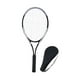 thumbnail image 2 of Raqueta de tenis con cuerdas de nailon y agarre antideslizante con bolsa de almacenamiento, profesional, de 27 pulgadas, para entrenamiento, juegos al Negro, 2 of 8