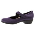 thumbnail image 4 of YDN Women Retro Round Closed Toe Chunky Low Heel Mary Janes Slip On Strappy Shoes for Walking Casual Dress Size 11 Purple, 4 of 4