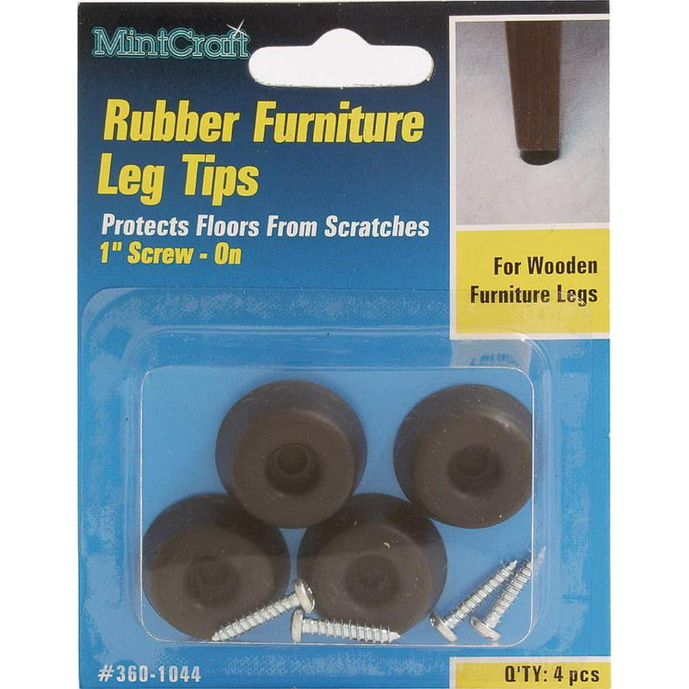 Prosource FE50661PS Furniture Leg Tips, Rubber Leg Tip With Screws, 1 In