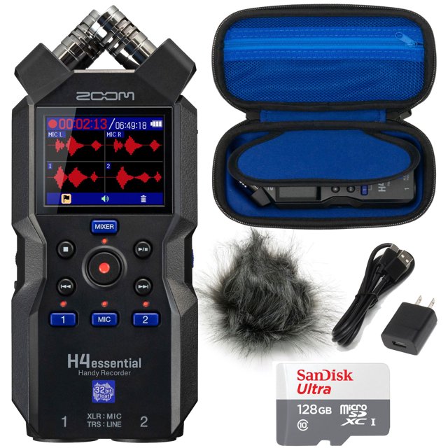 Handy Recorder Zoom H4essential de 4 pistas con paquete de accesorios