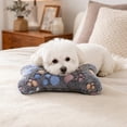 thumbnail image 7 of Bone-Shaped Pet Pillow for Small Dogs and Cats, Curved Neck Support Cushion, Soft Flannel Fabric, Washable, Cute Star Heart Paw Print Designs, Compact Travel Size, Cozy and Soft, 7 of 7