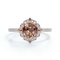 thumbnail image 5 of JeenMata Affordable 1.5 Carat Cushion cut created morganite and Moissanite Engagement Ring in 18k Gold Over Sterling Silver, 5 of 6