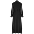 thumbnail image 6 of Mceream Womens Western Dress Long Sleeve Vintage Crew Collar Maxi Dress Button Down High Waisted Patchwork Gown A-Line Swing Dress with Pockets Black S, 6 of 7