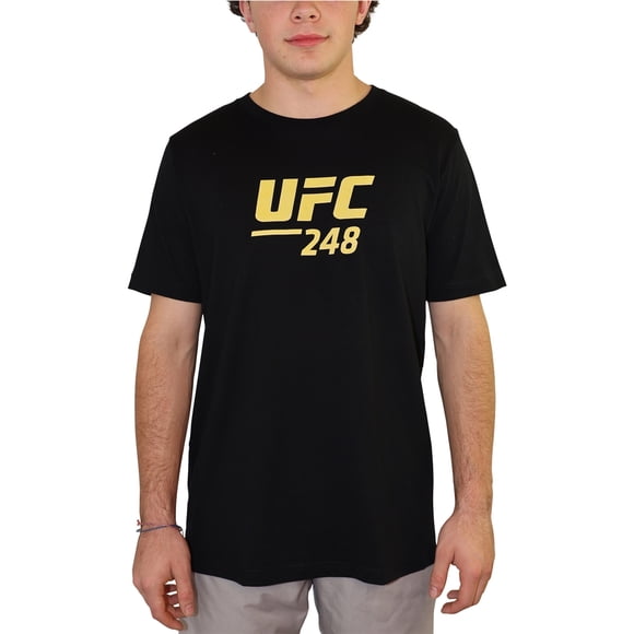 Camiseta con gráfico de dos peleas de título de UFC No. 248 para hombre, negro, grande