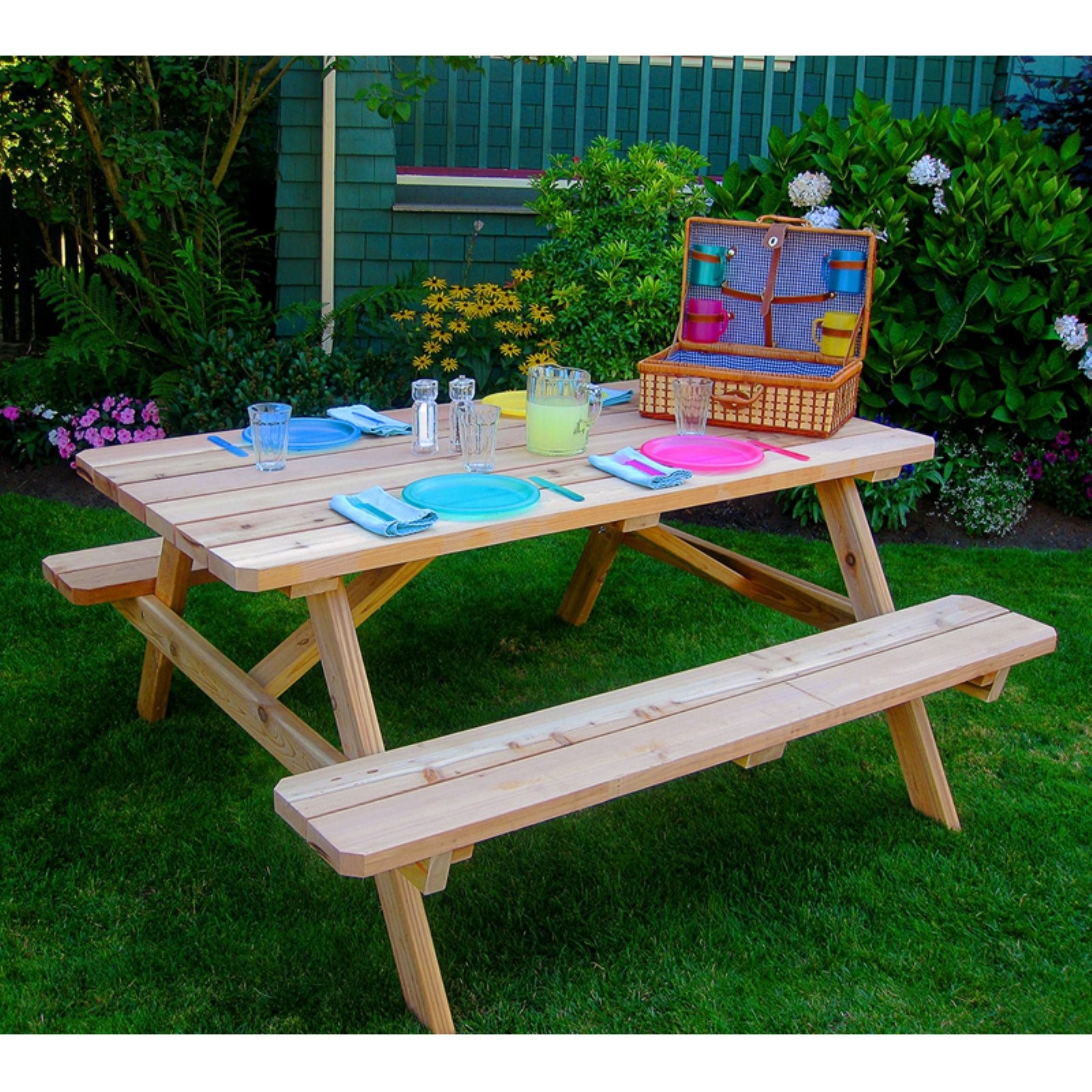 Outdoor Living Today Western Red Cedar 6 ft. Picnic Table
