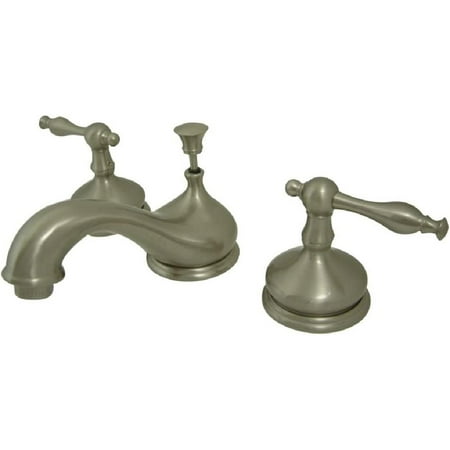 

KS1168NL Heritage Widespread Lavatory Faucet with Metal lever handle Brushed Nickel 8-Inch Adjustable Center