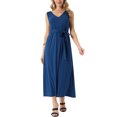 thumbnail image 1 of VESTIDOS SIN MANGAS DE INSPIRE CHIC para Mujeres, Vestido Maxi Casual con Cintura Ajustable y Bolsillos XL Azul Oscuro, 1 of 6